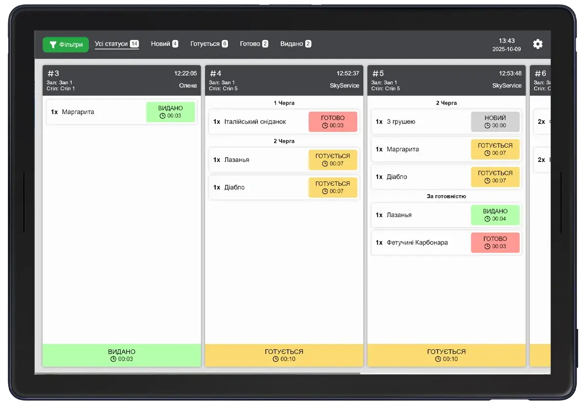 Демонстрація роботи програми Kitchen Screen на планшеті Демонстрація роботи програми Kitchen Screen на планшеті